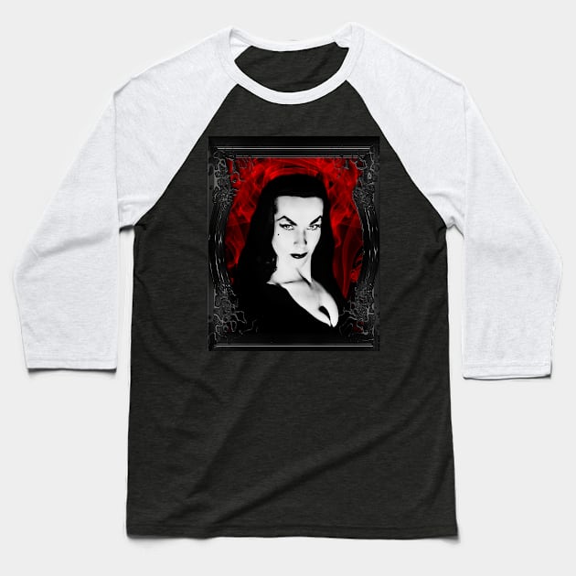 VAMPIRA 7 Baseball T-Shirt by GardenOfNightmares